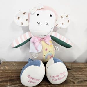 Monkey Keepsake made from baby clothes