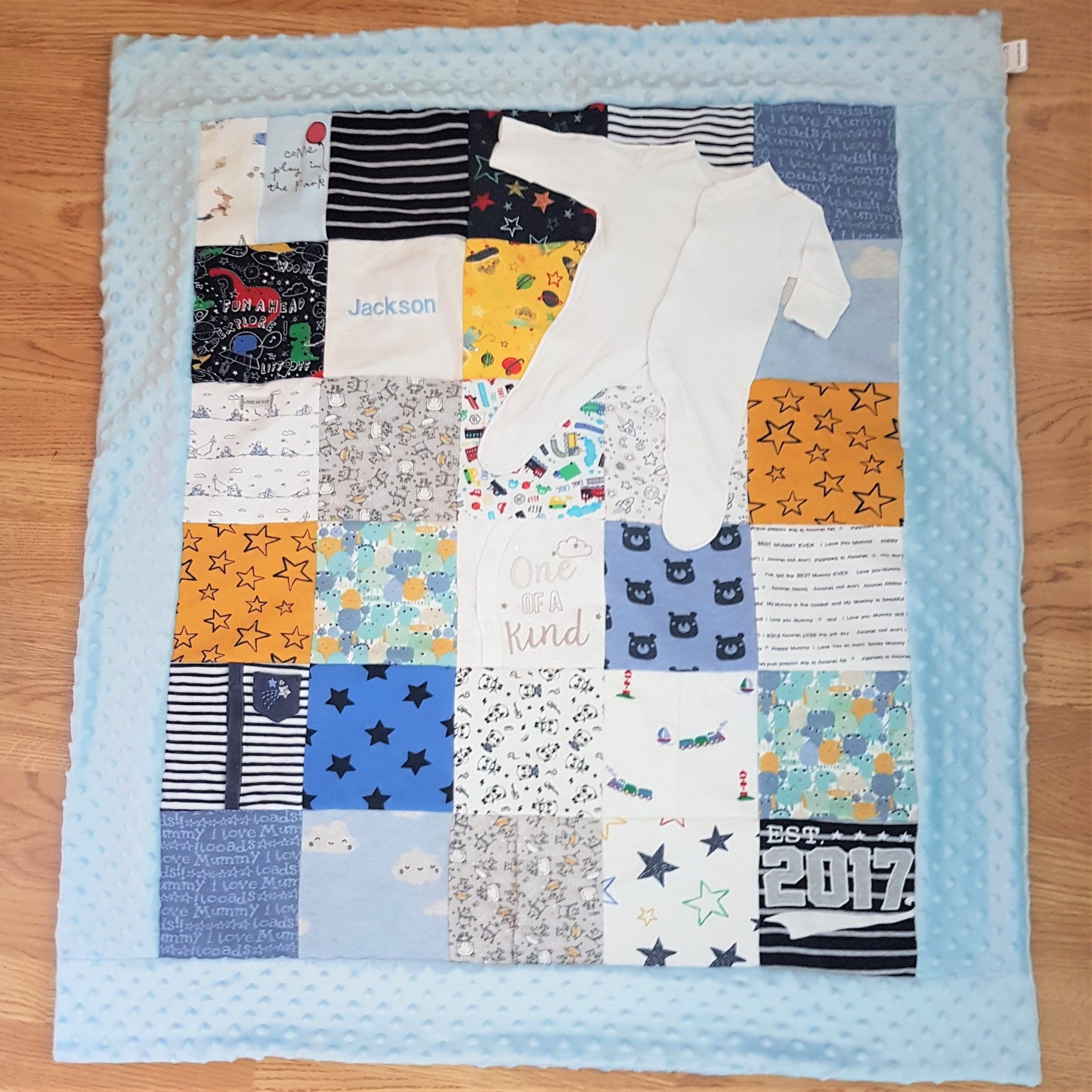 Memory Blanket from Baby Clothes Infinity Keepsakes