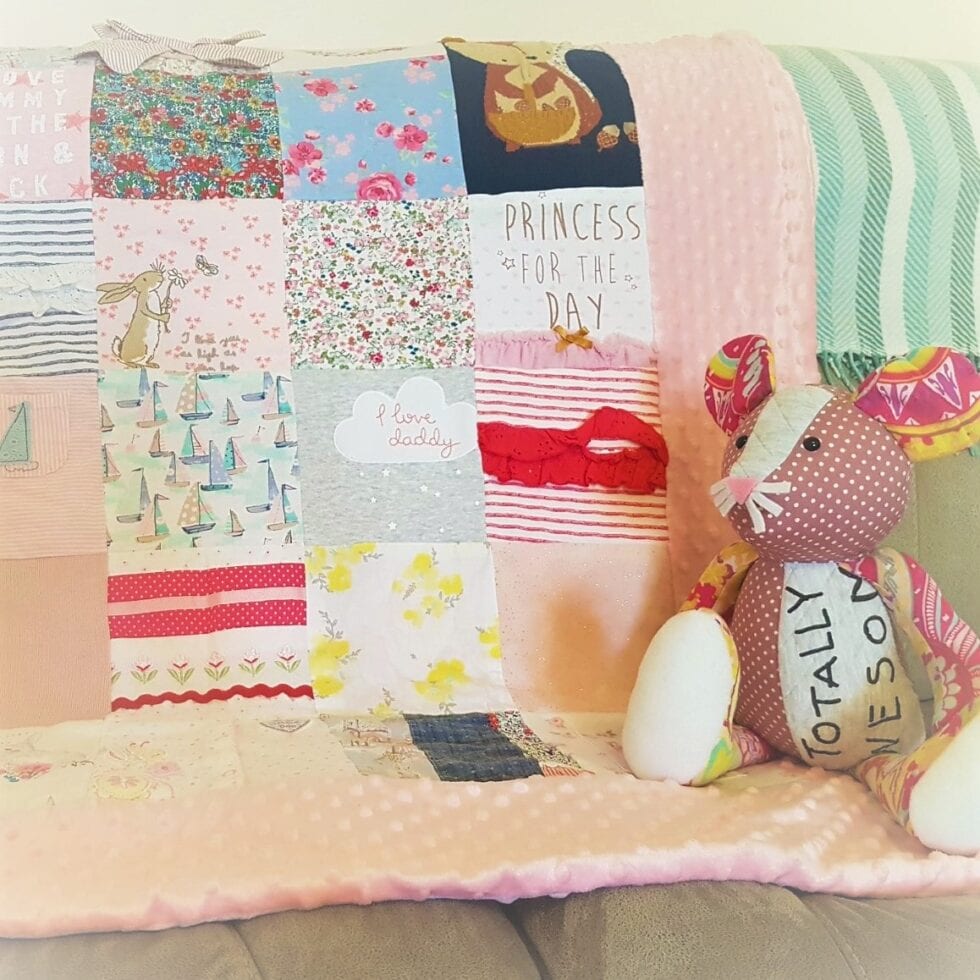 Memory Blanket from Baby Clothes Infinity Keepsakes