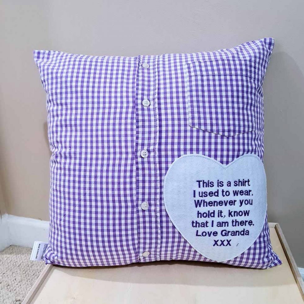 Shirt Memory Cushion keepsake Cushions Infinity Keepsakes