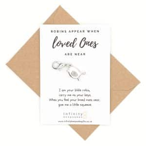Robin keyring keepsake with poem