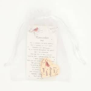 Robin Memorial Wooden Heart Keepsake with Poem
