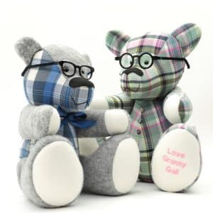 Memory bears wearing glasses