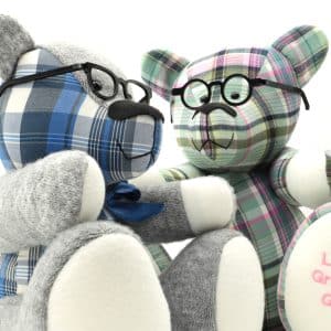 Memory bears wearing glasses