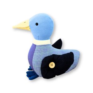 Mallard duck teddy made from clothes.