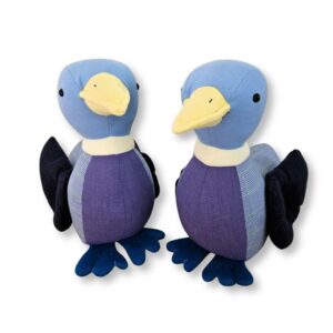 Mallard duck teddy made from clothes.